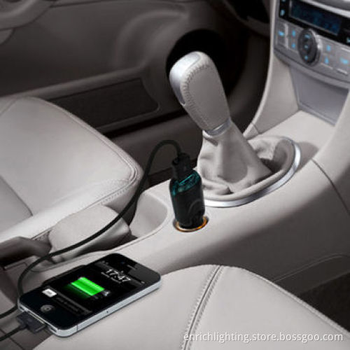 Foldable mini USB car charger, built-in smart IC, short-circuit protection